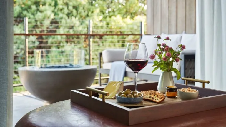 Cheese and wine at Montage Healdsburg