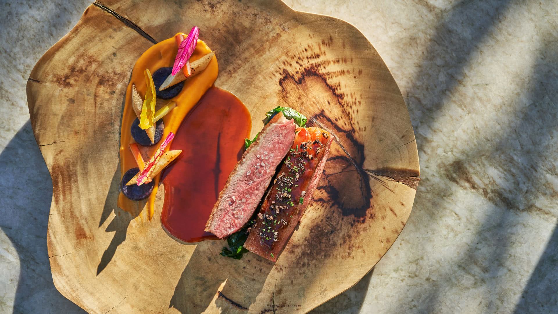 Sunday Supper food on a wood display table
