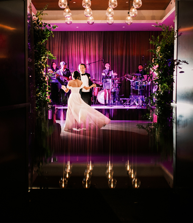 A bride and groom dancing at their reception at Montage Healdsburg