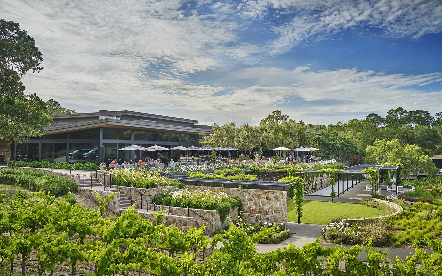 Montage Healdsburg resort under blue skies