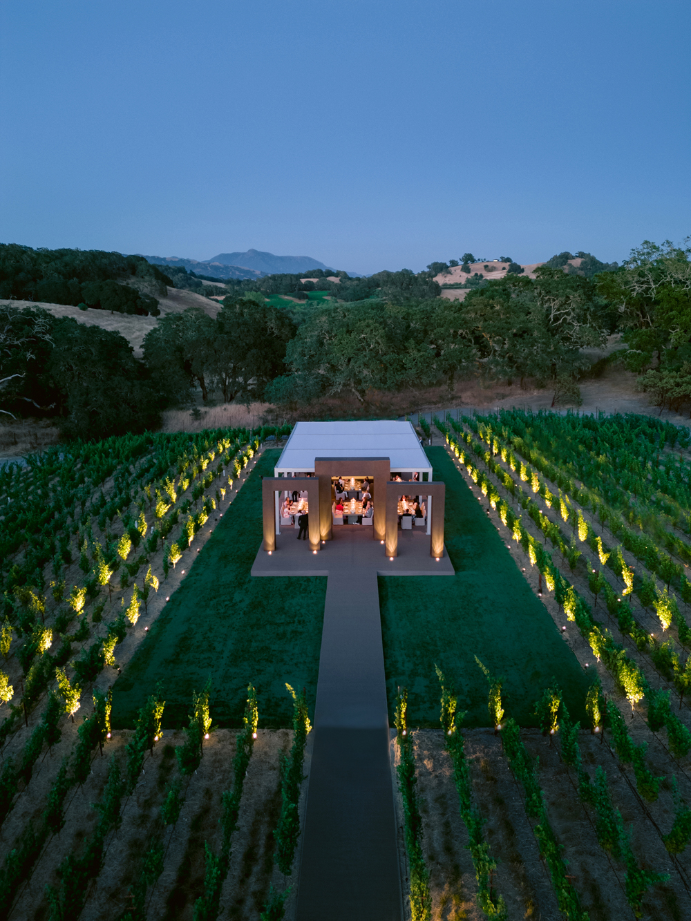 Wedding set up on the Grand Lawn at Montage Healdsburg