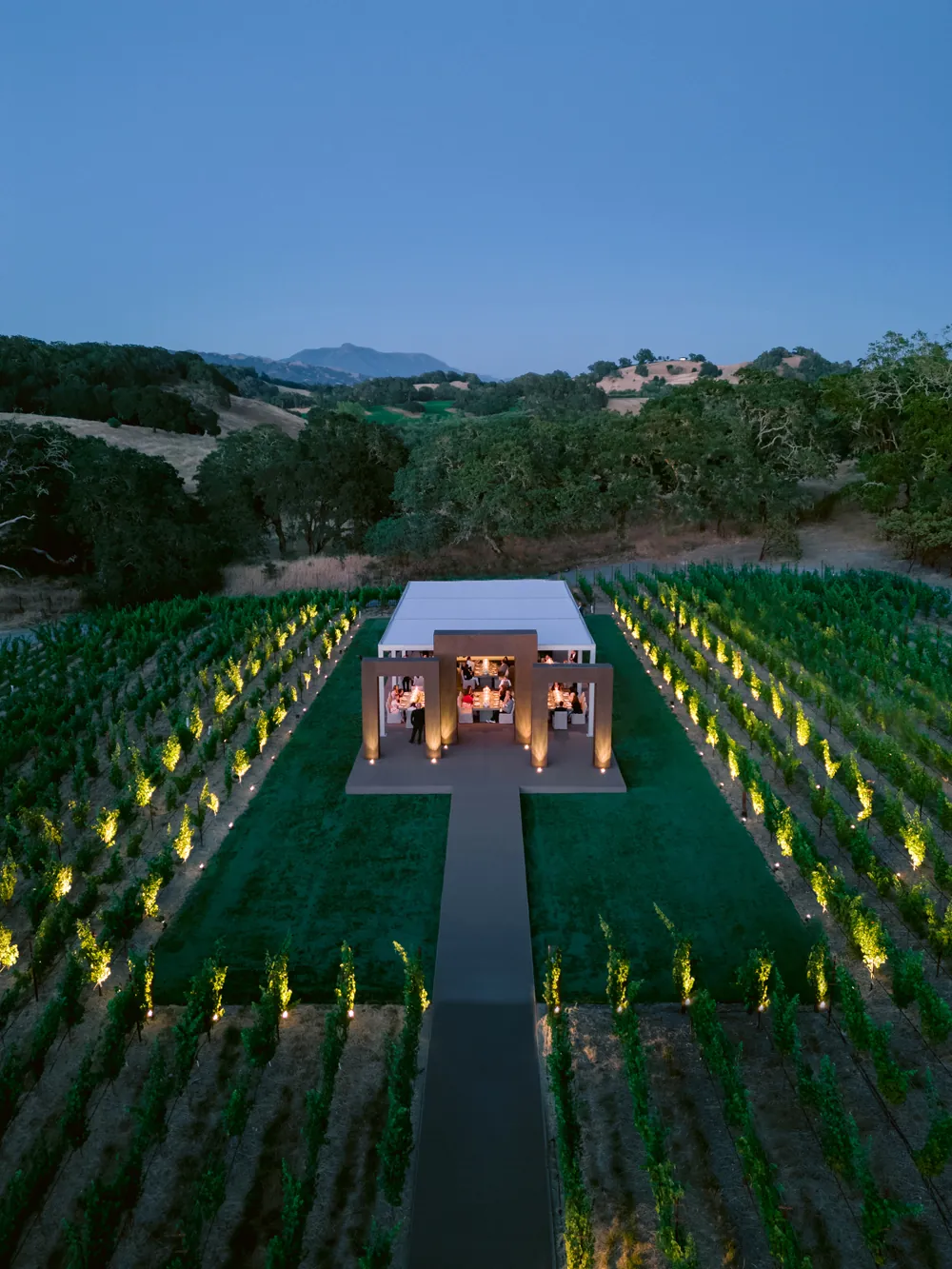 Wedding set up on the Grand Lawn at Montage Healdsburg