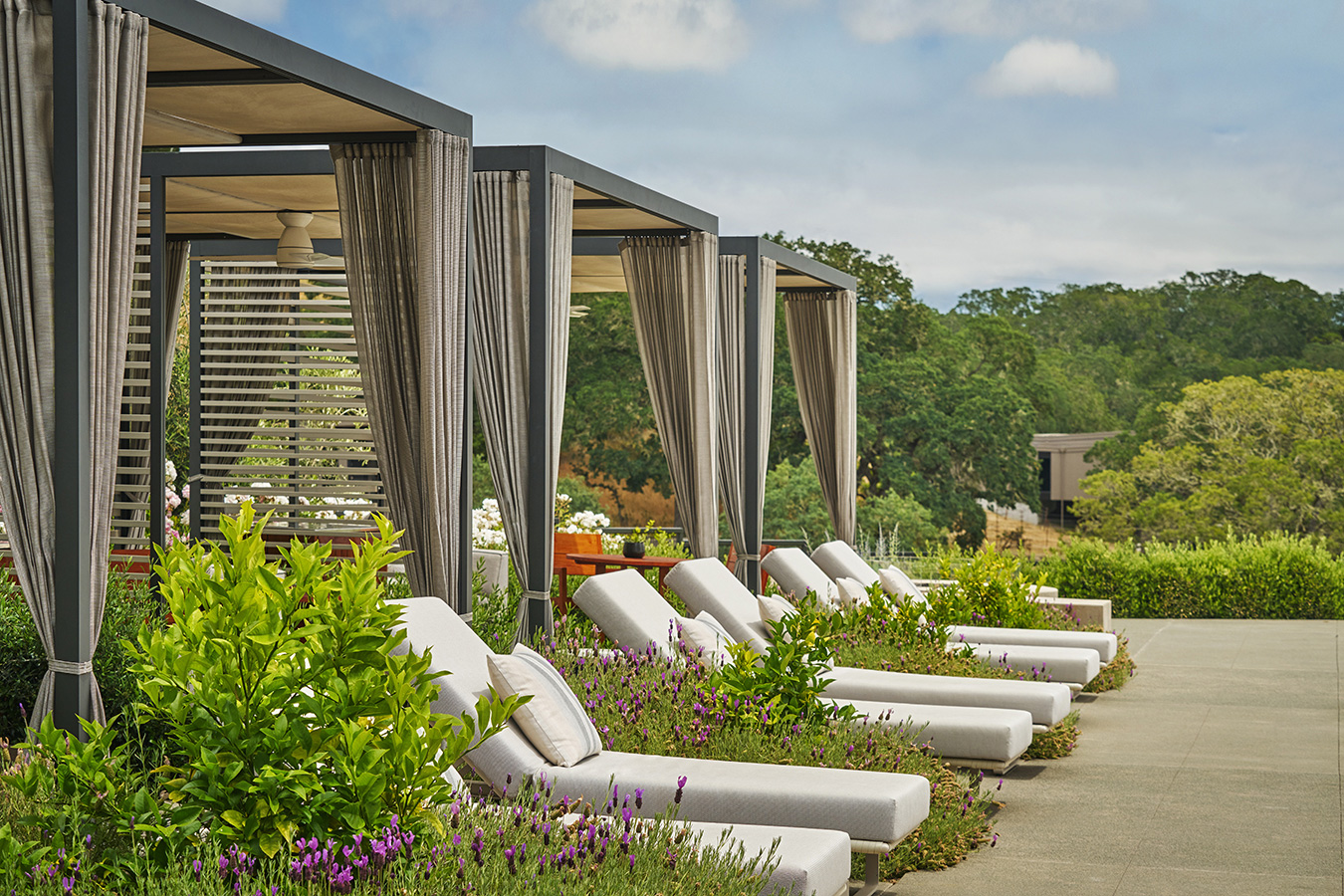 pool cabanas at Montage Healdsburg