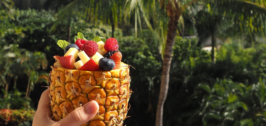 Pineapple cup of fruit