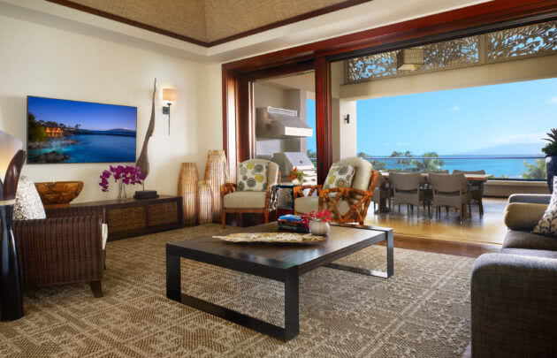 A signature residence overlooking the ocean at Montage Kapalua Bay.