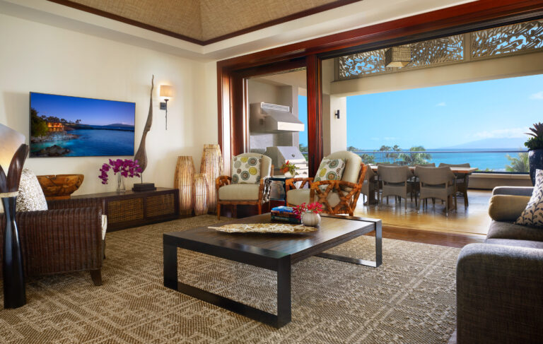 A signature residence overlooking the ocean at Montage Kapalua Bay.