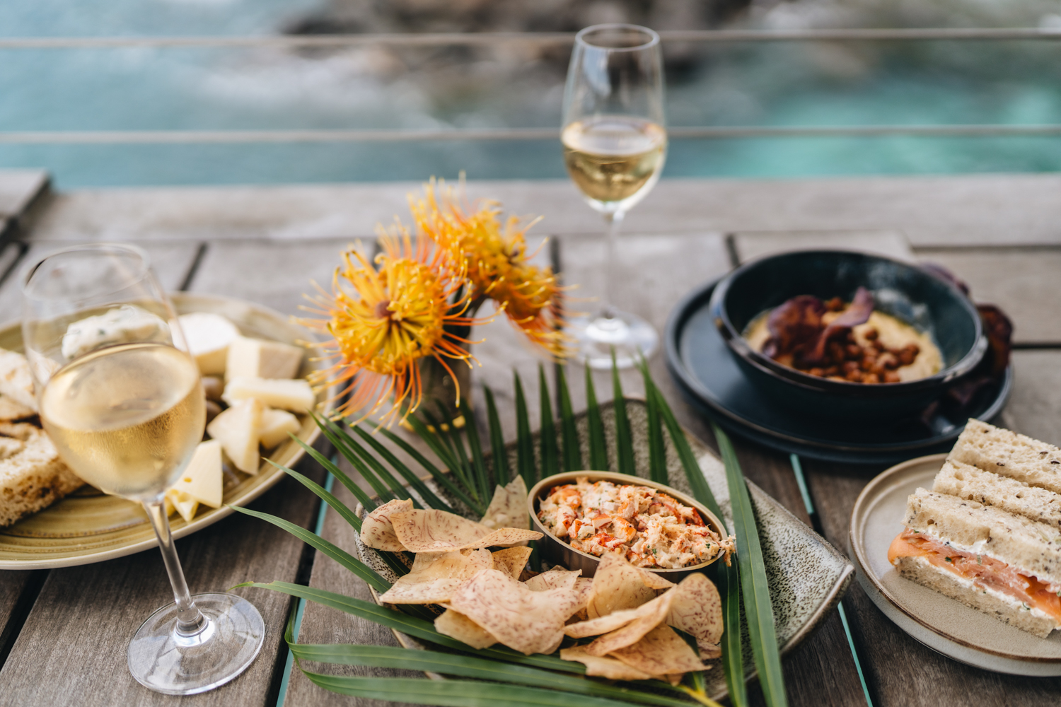 Top view of dining options at chamgagne hale at cliff house