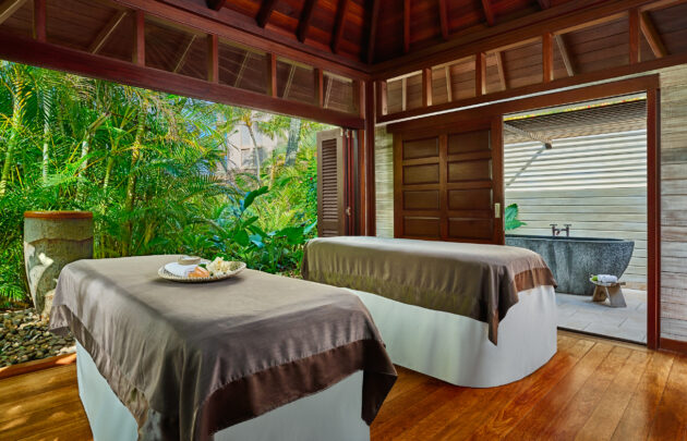 Couples outdoor treatment hale at Spa Montage Kapalua Bay