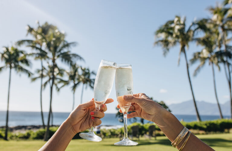 Champagne cheers at Montage Kapalua Bay