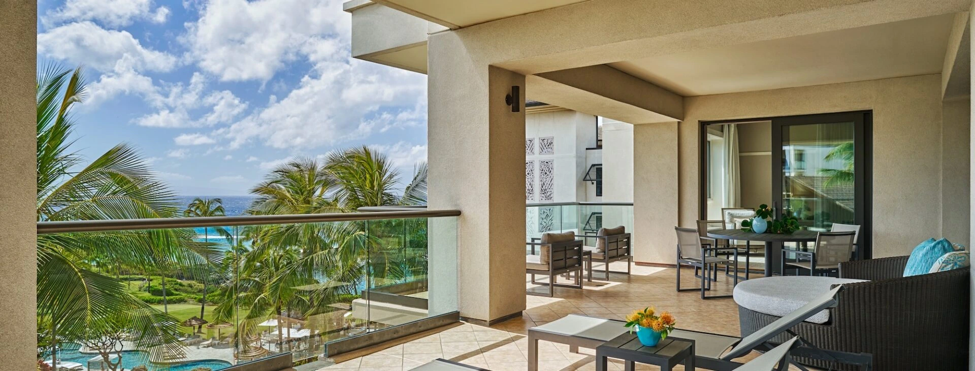 Montage Residences Kapalua Bay lounge chairs on balcony