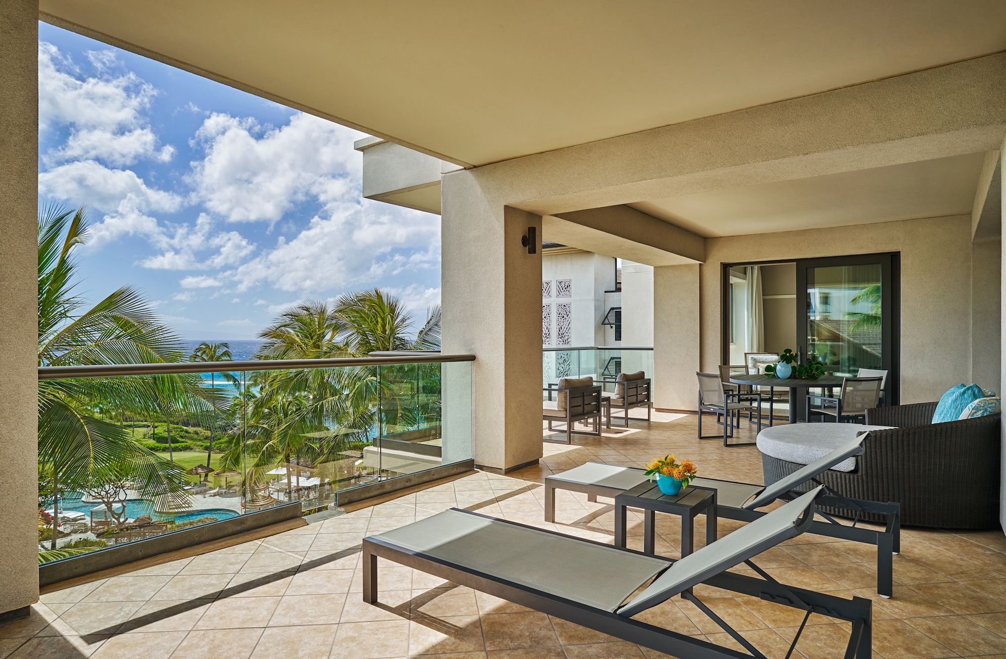 Montage Residences Kapalua Bay lounge chairs on balcony