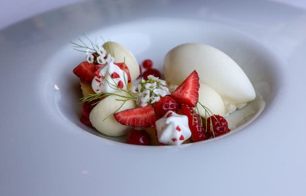 Strawberries and Olive Oil Cake