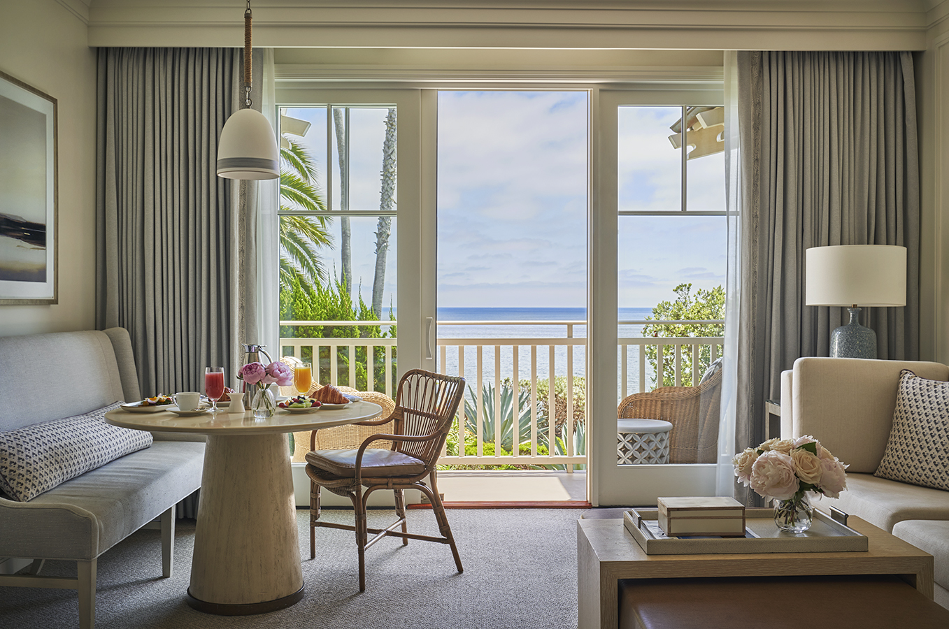 In Room Dining Breakfast with Ocean View at Montage Laguna Beach