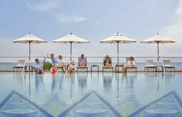 Family at the Mosaic Pool at Montage Laguna Beach