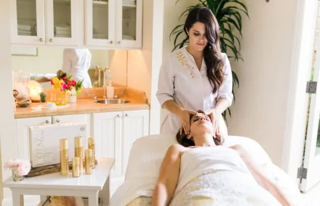 Woman getting treatment at Spa Montage Laguna Beach