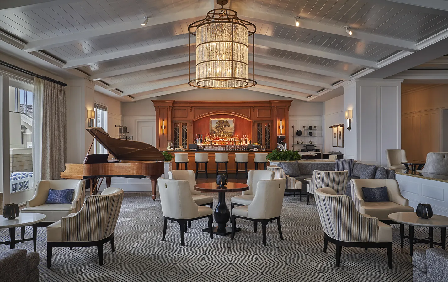 Dusk in the Lobby Lounge Bar at Montage Laguna Beach