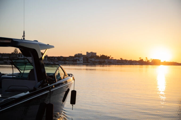 Aviara boat charter at sunset