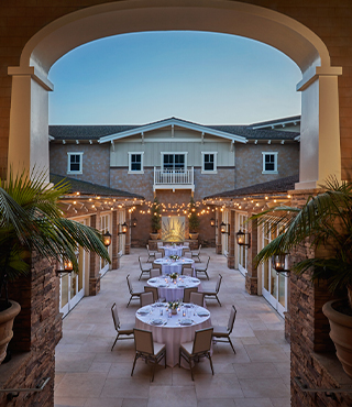 The outdoor courtyard at Montage Laguna Beach