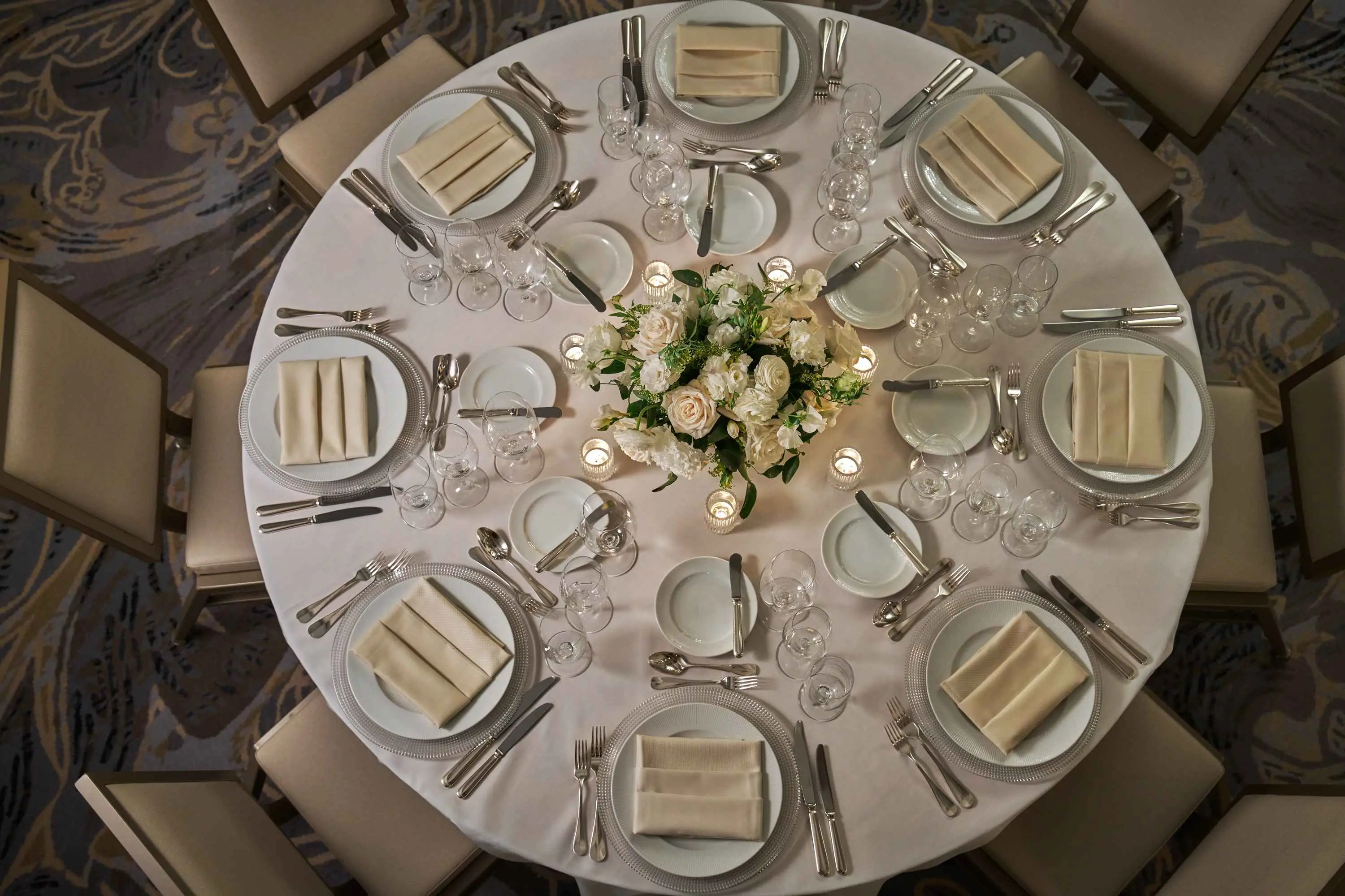 Table setup in Gallery Ballroom at Montage Laguna Beach