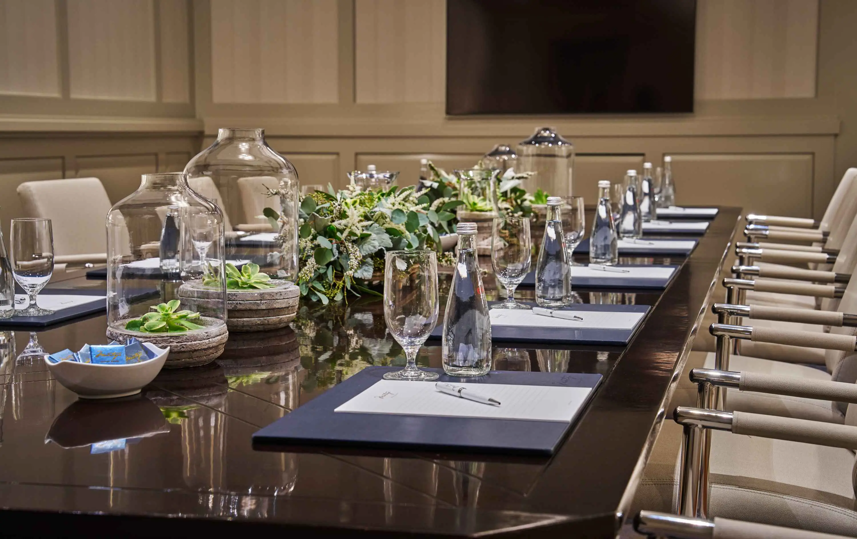 Table setup in The Boardroom