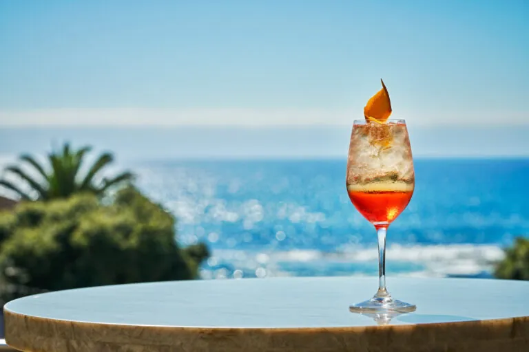 Aperol Spritz on a table at Mosaic Bar and Grill