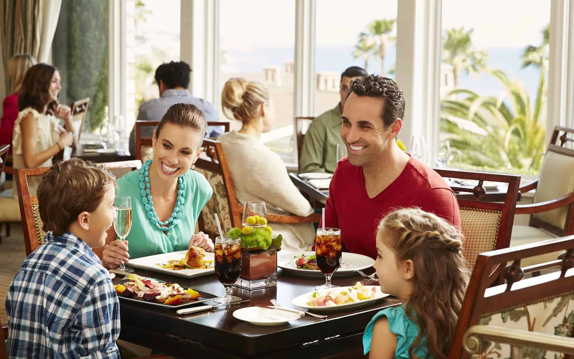 Family eat at The Loft at Montage Laguna Beach