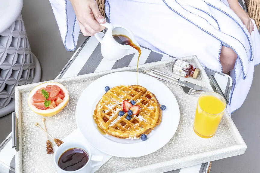 Breakfast in bed at Montage Laguna Beach