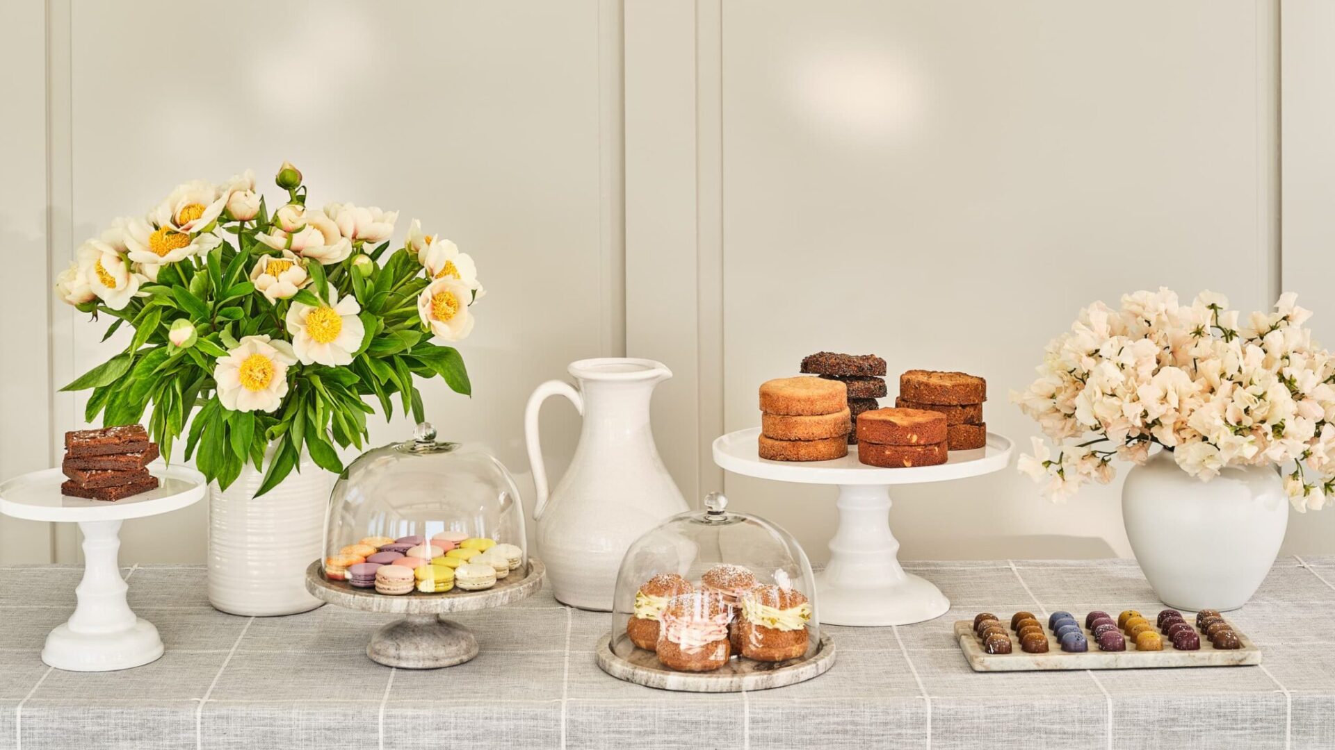 Bouchee patisserie counter in Laguna Beach, featuring variety of pastries, baked goods and treats