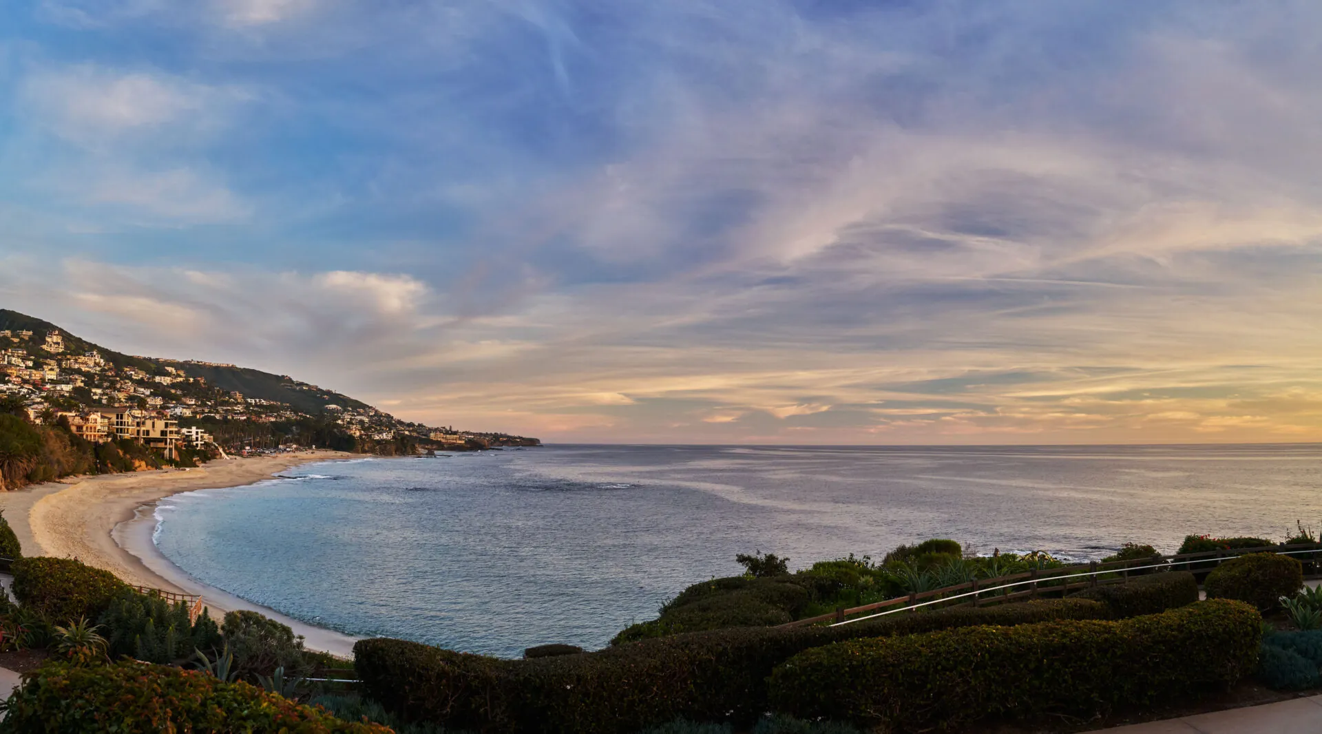 The beach at Laguna Beach at sunset