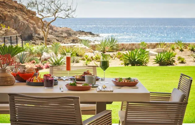 Breakfast on patio -5 star hotels Cabo