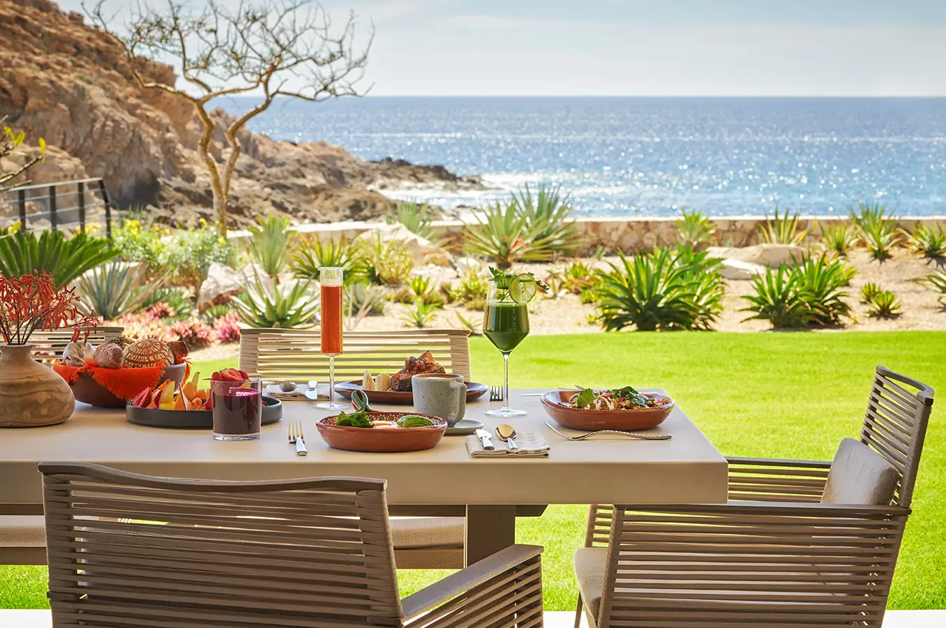 Breakfast on patio -5 star hotels Cabo