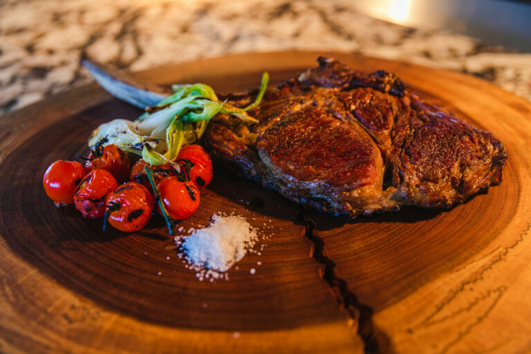 Steak and tomatos lunch at Marea