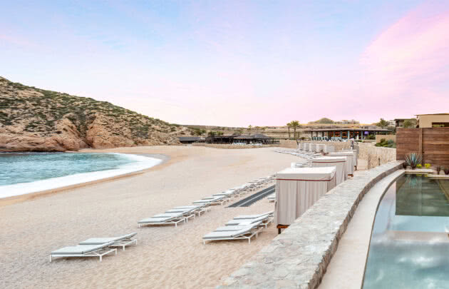 Suite at Montage Los Cabos, showcasing a private pool and beach view