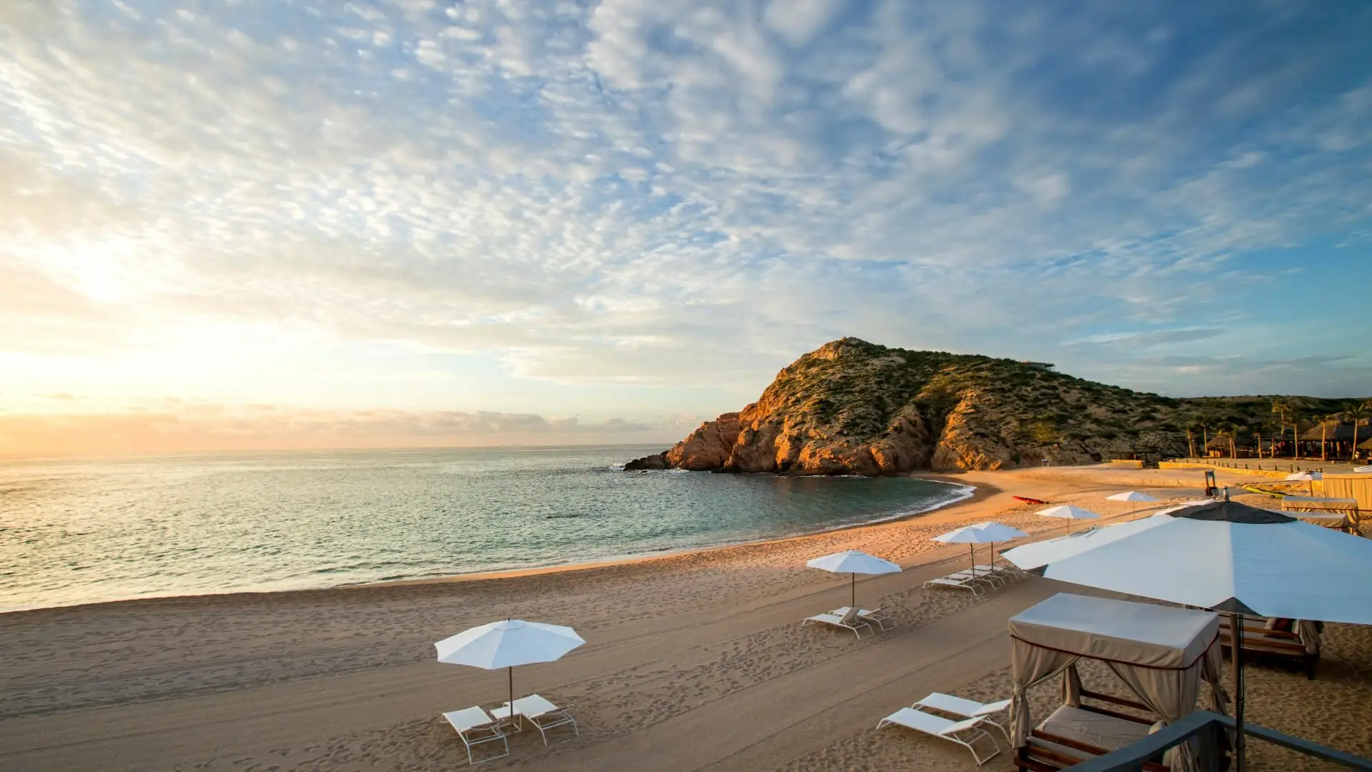 Sunset on the beach at Montage Los Cabos