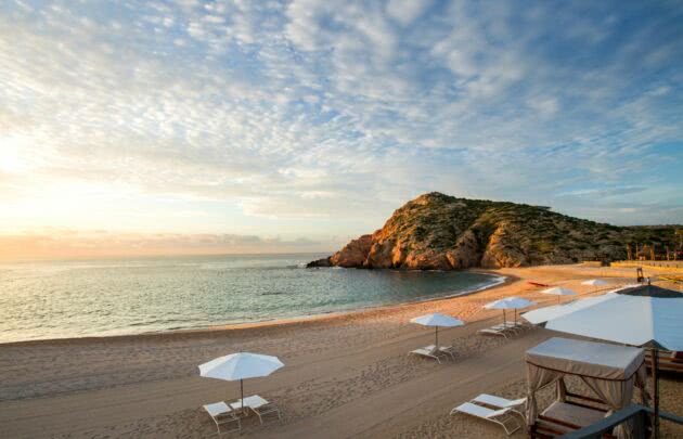 Sunset on the beach at Montage Los Cabos