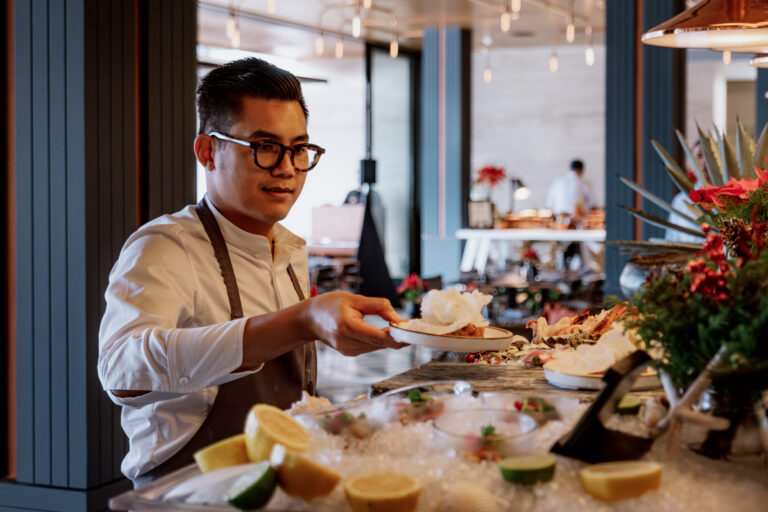 A chef prepping for fro Christmas at Montage Los Cabos