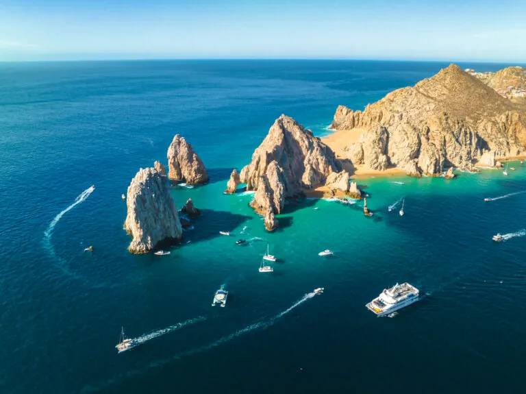 Boats at arch in Los Cabos
