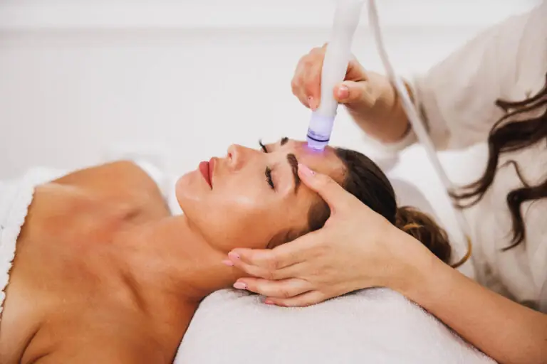 Beautiful young woman enjoying a Hydradermabrasian treatment at the spa