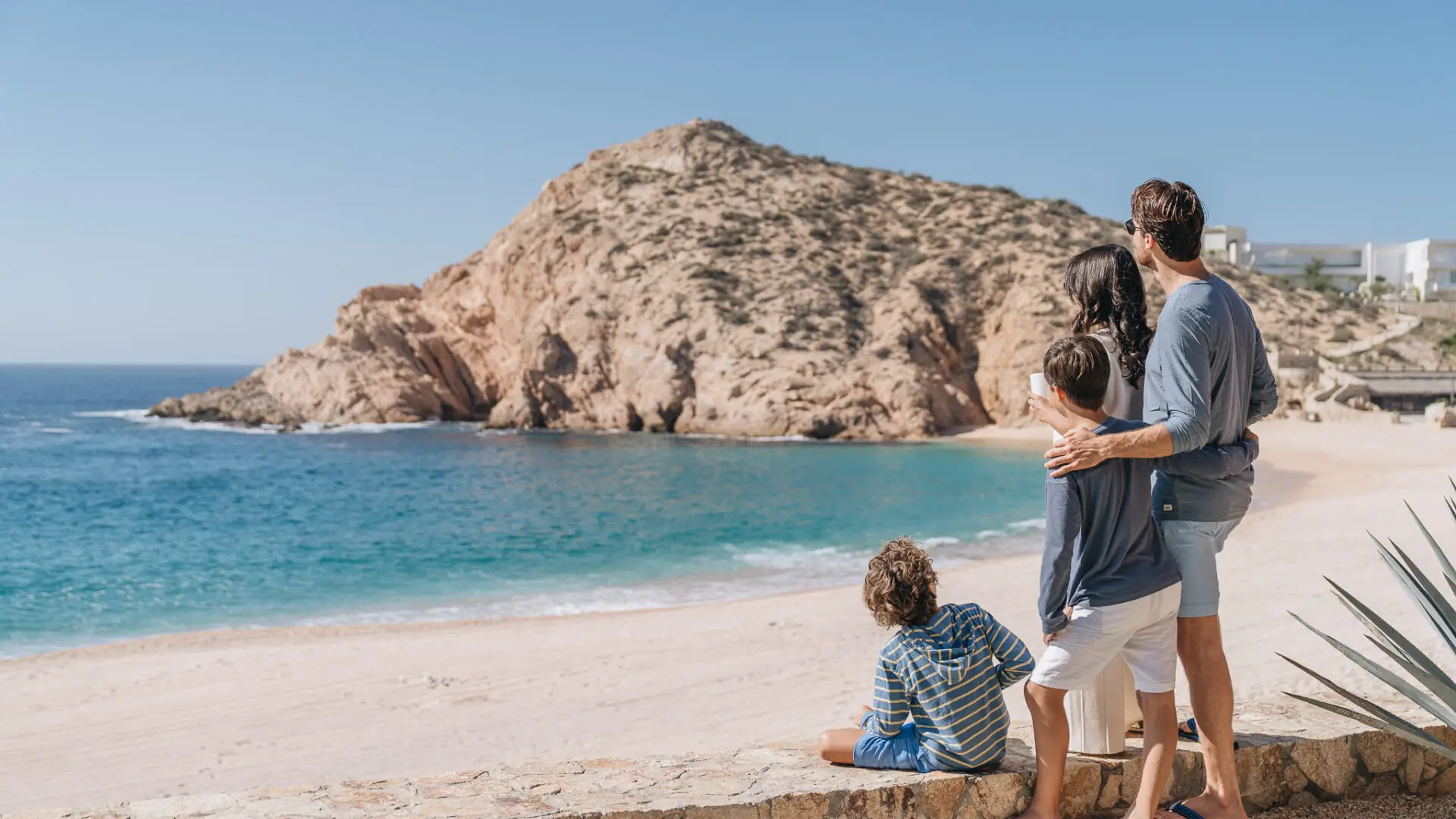Family overlooking Santa Maria Bay
