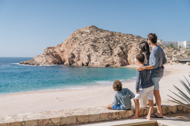 Family overlooking Santa Maria Bay