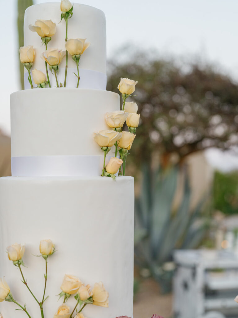 A wedding cake at Montage Los Cabos