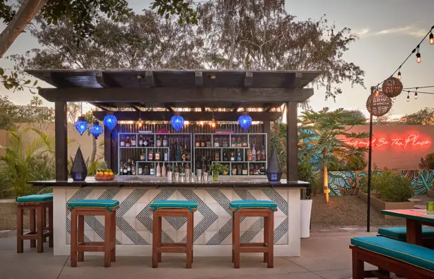 An outdoor bar at Talay