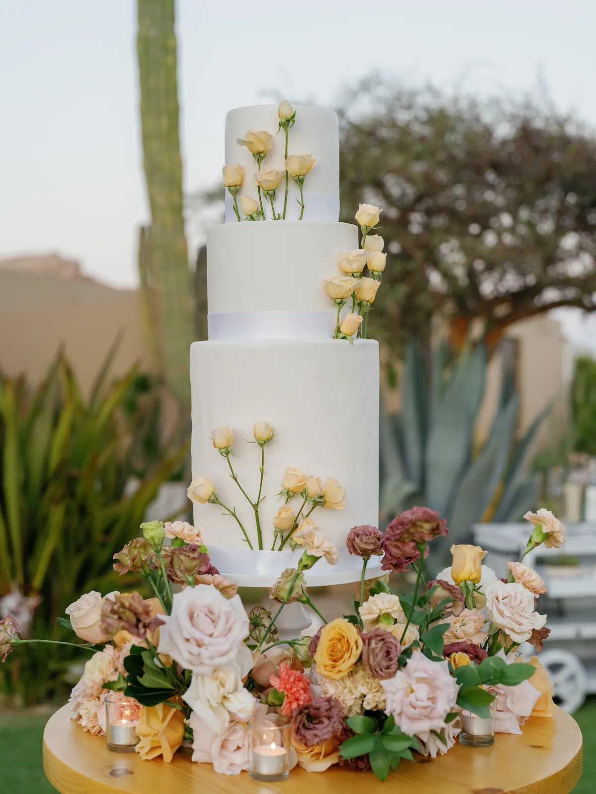 wedding cake with flowers