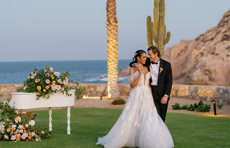 A married couple on their wedding day at Montage Los Cabos
