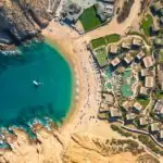 drone shot of Santa Maria beach