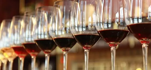 Filled wine glasses