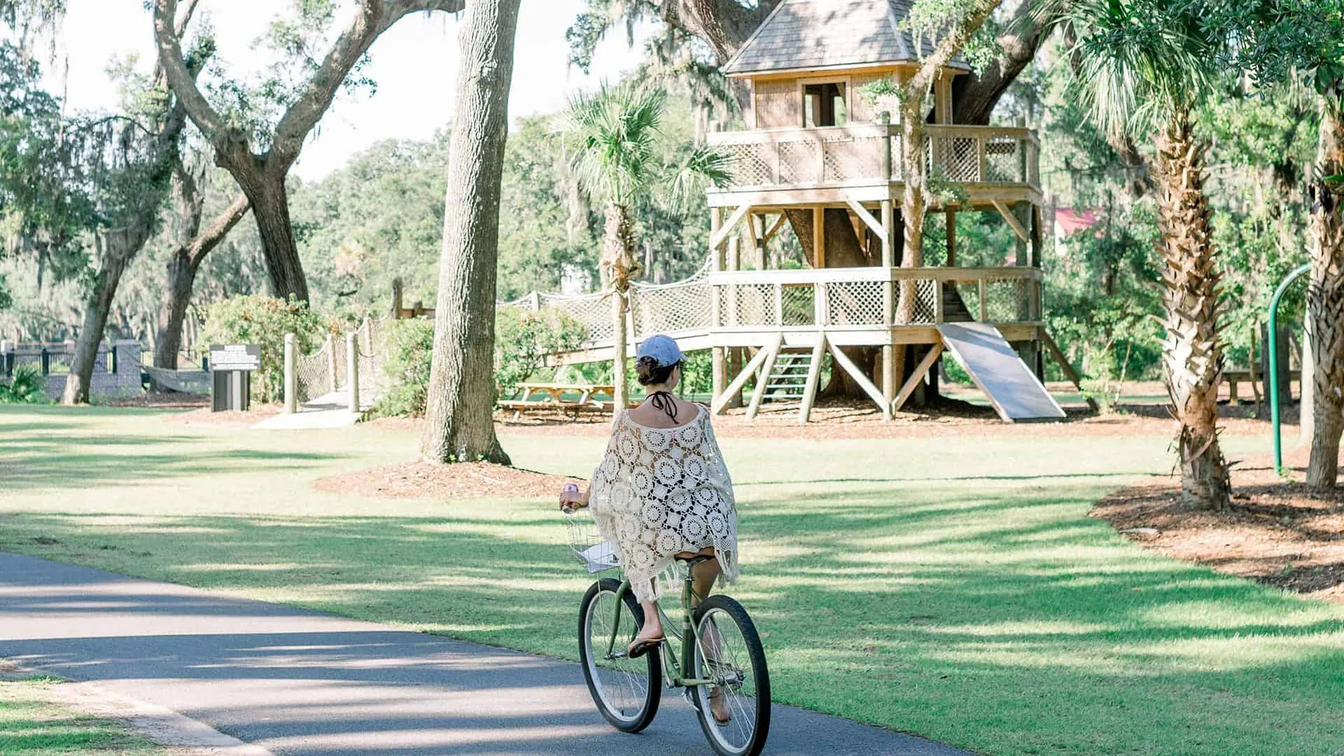 Biking by the Treehouse
