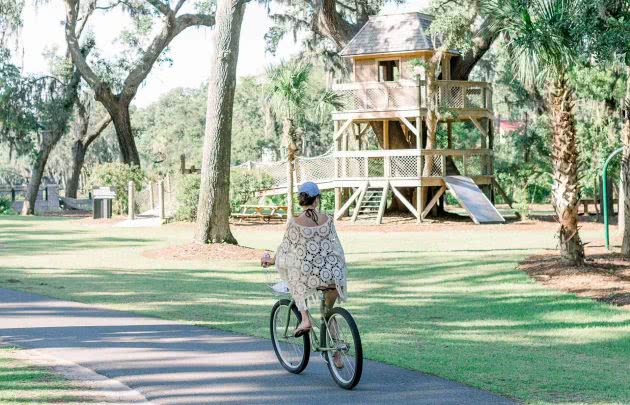Biking by the Treehouse