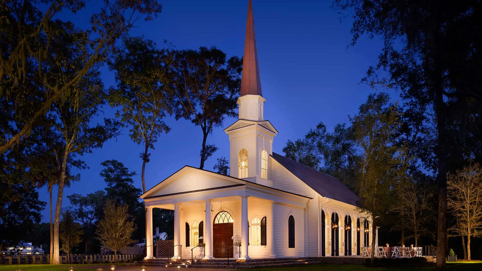 Sommerset Chapel at Night, Palmetto Bluff SC
