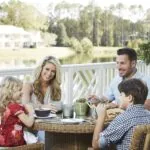 Family dinner at Palmetto Bluff restaurant